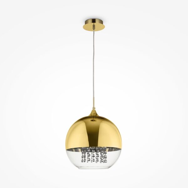 suspension globe verre et métal