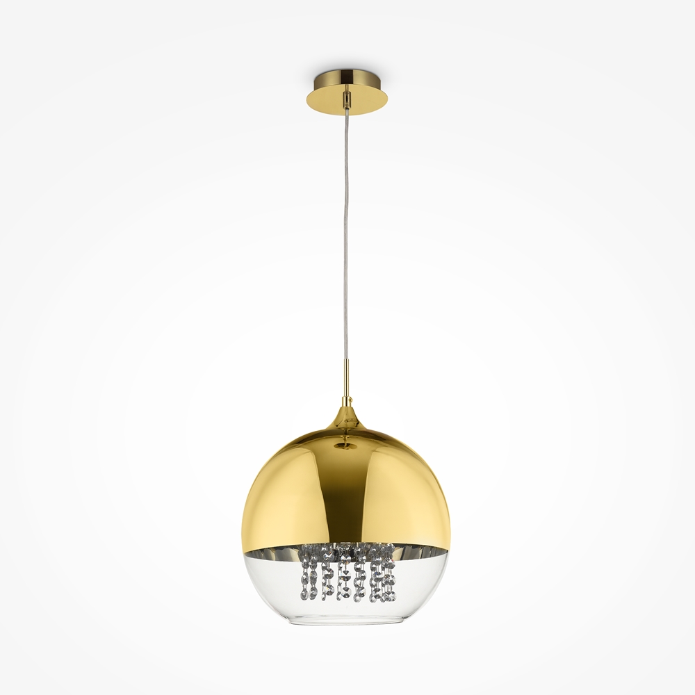 suspension globe verre et métal