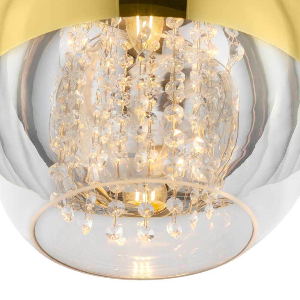 suspension globe verre et métal