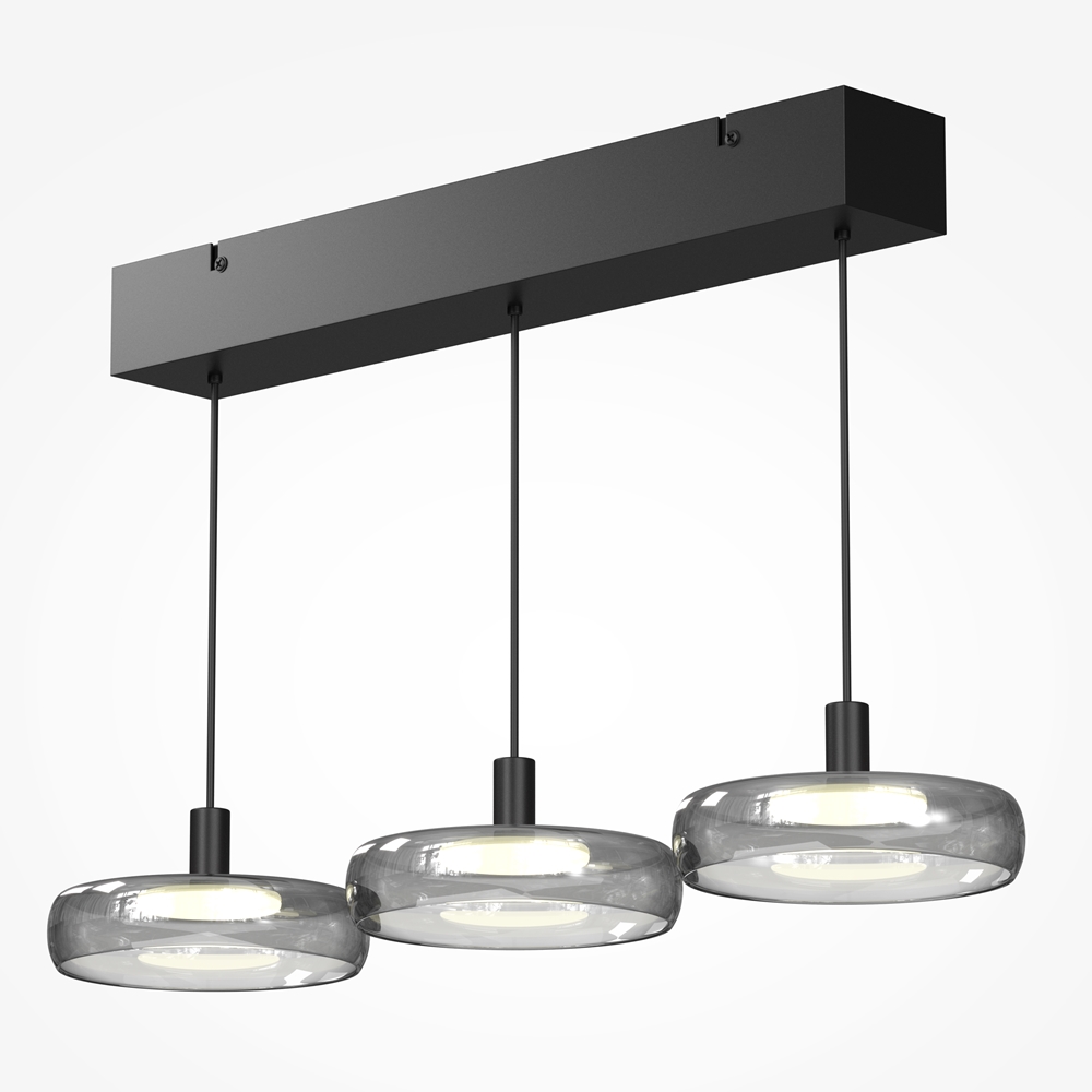 Suspension Float — Trio Disques Verre Fumé suspension float triple disques verre fume