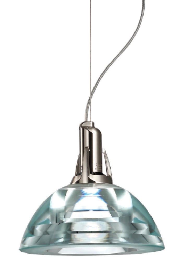 Suspension Galileo Lumina fond blanc finition nickel brossé