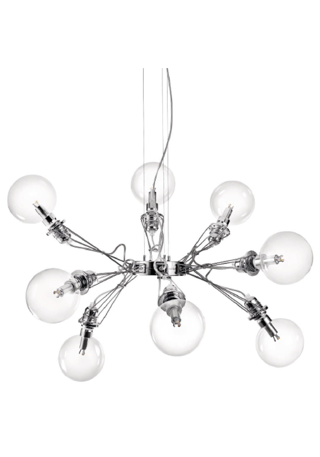 Suspension Matrix Otto Lumina fond blanc finition nickel brossé