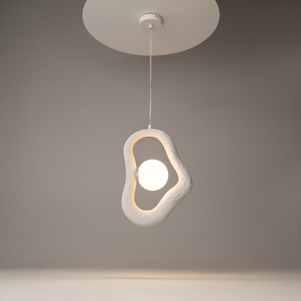 Suspension Opus — Galet Effet Béton suspension opus galet effet beton blanc