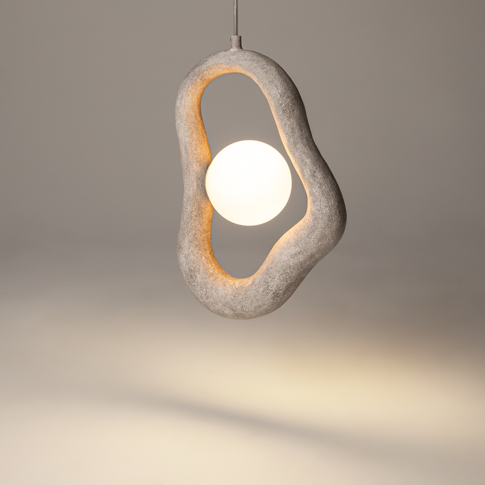 Suspension Opus — Galet Effet Béton suspension opus galet effet beton gris