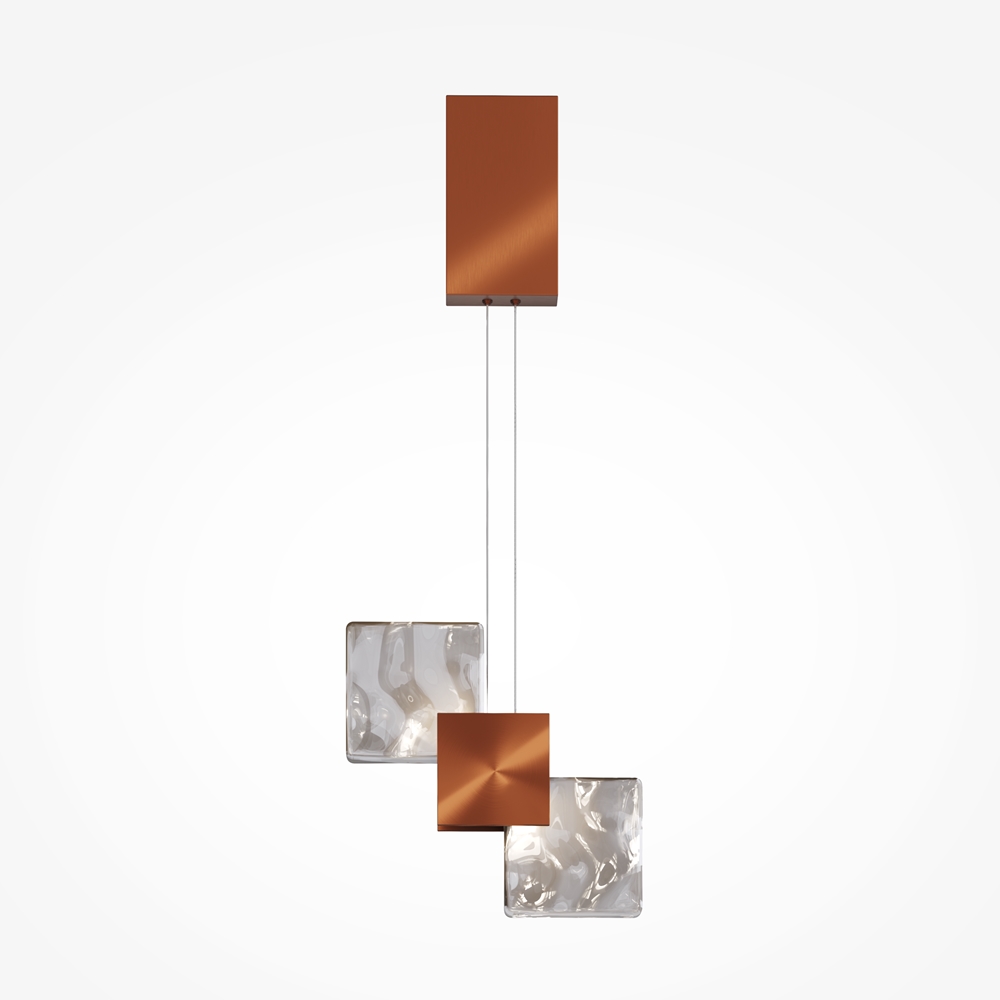 suspension carrés cuivre