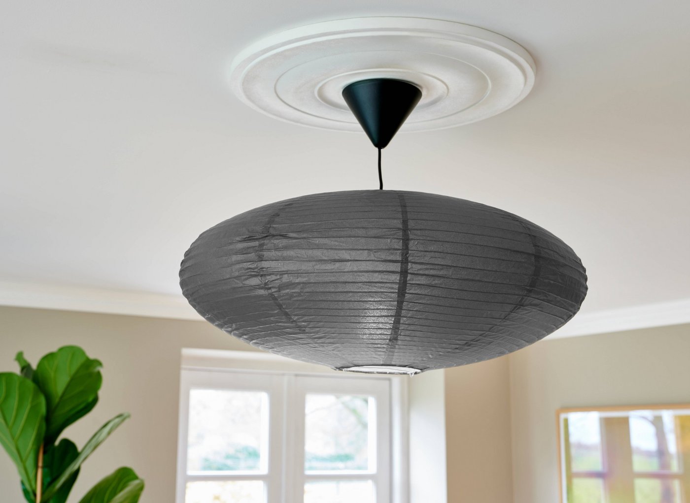 Suspension Villo 60 en papier par Nordlux suspension villo 60 papier gris ambiance nordlux