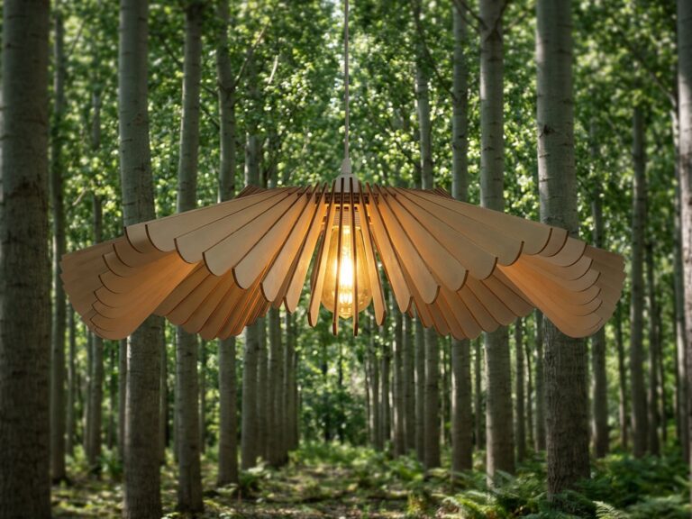 suspension bois design scandinave