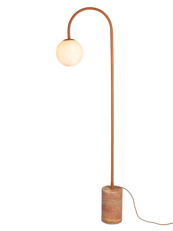 Lampe travertin : luminaires en travertin Lampadaire Tivoli — Arc Globe Verre