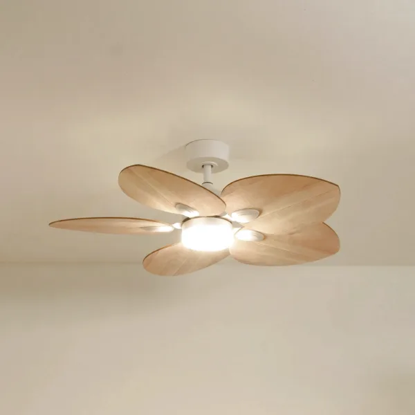 Ventilateur plafond dahlia bois eclairage LED 109cm  2