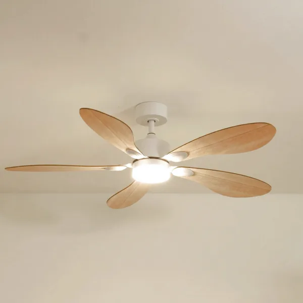 Ventilateur plafond libellule bois eclairage LED 137cm  2