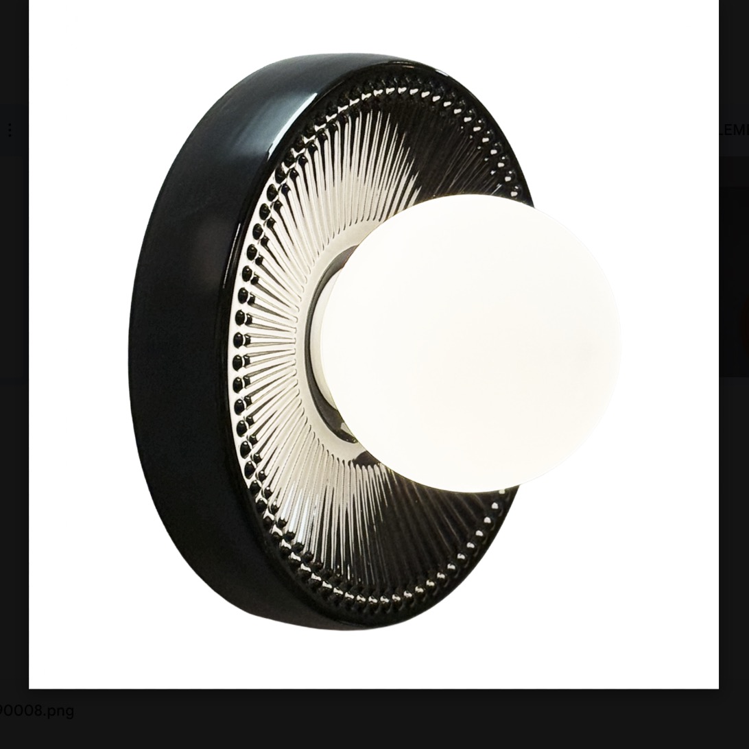 applique murale céramique Alicia Elements Lighting noir
