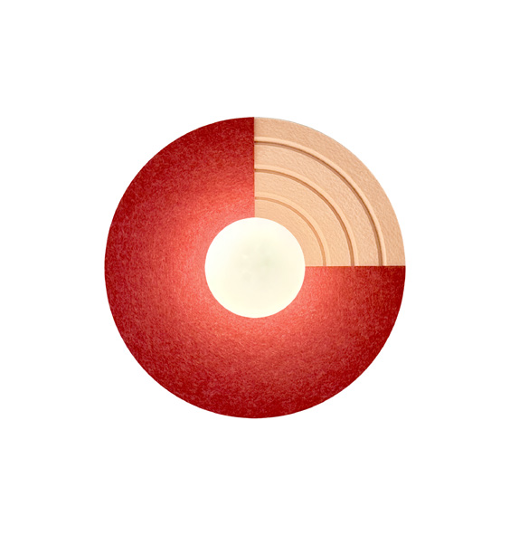Applique murale Eclipse Luna 38 coloris Bourgogne et Rose Elements Lighting