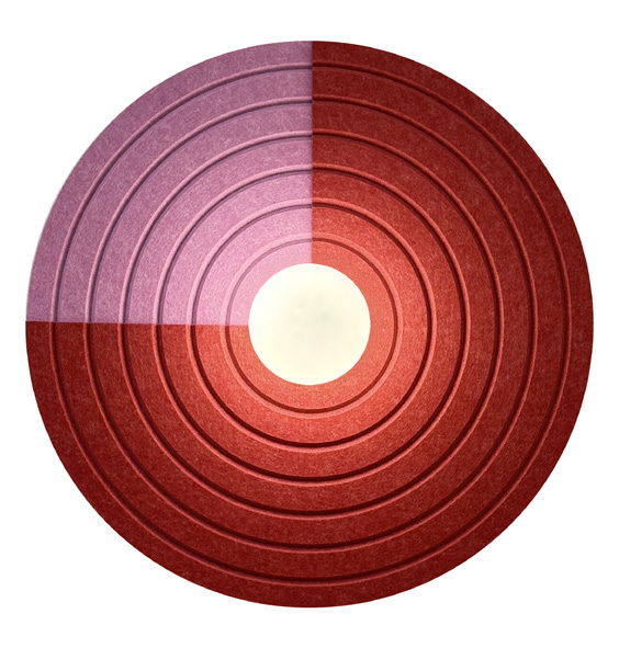 Applique murale Eclipse Luna 59 coloris Bourgogne et Lilas Elements Lighting
