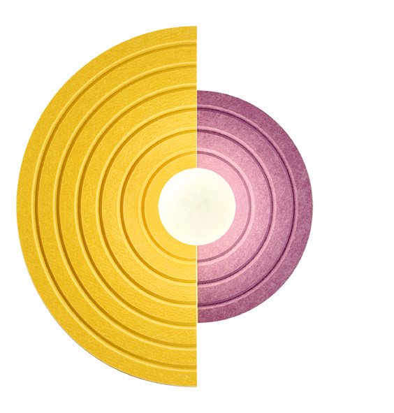 Applique murale Eclipse Lyra coloris Jaune et Lilas Elements Lighting