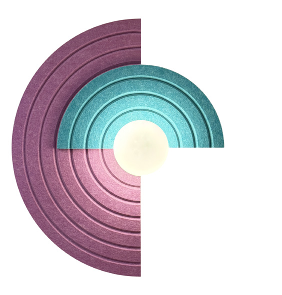 Applique murale Eclipse Stella coloris Lilas et Turquoise Elements Lighting