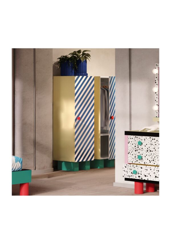 détail armoire vintage Super Blue Stripes Seletti