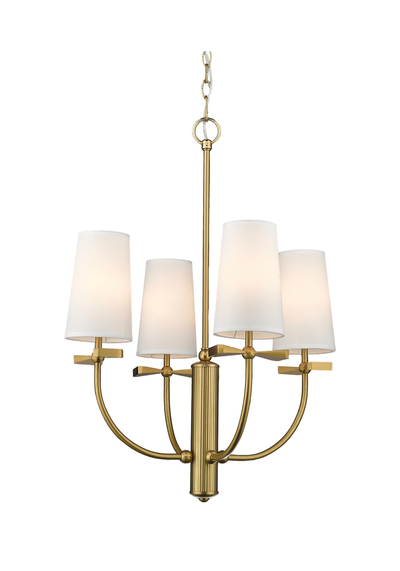Lustre Bow — Bras Métal et Abat-Jours Blancs