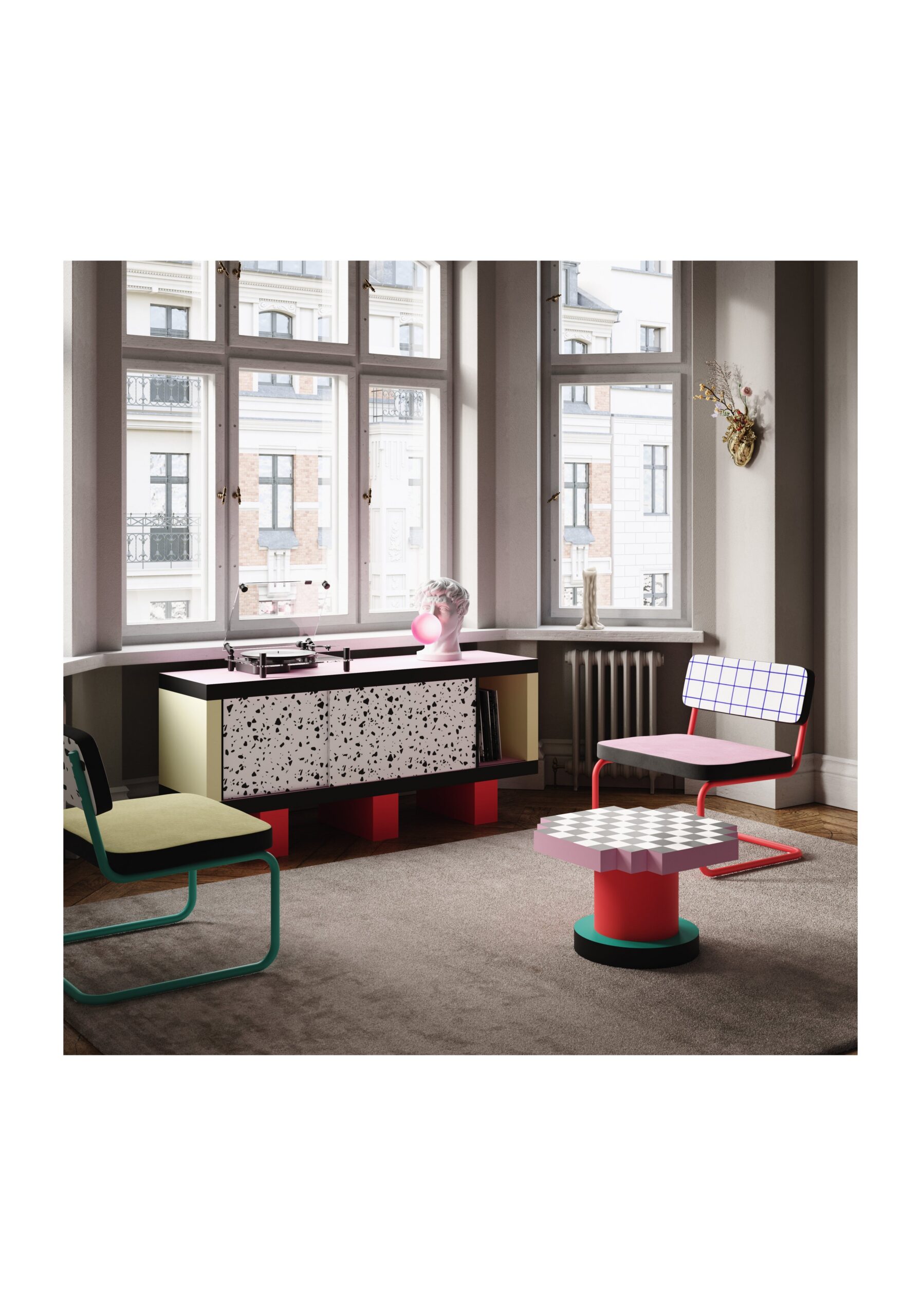 détail buffet vintage Super Terrazzo Seletti
