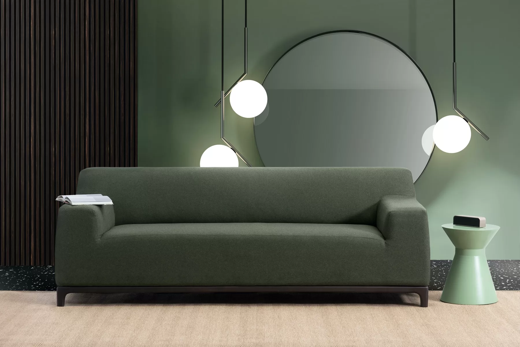 Canapé Contemporain Bois Arrondi Compact et Chic canapé contemporain bois arrondi - vue 3