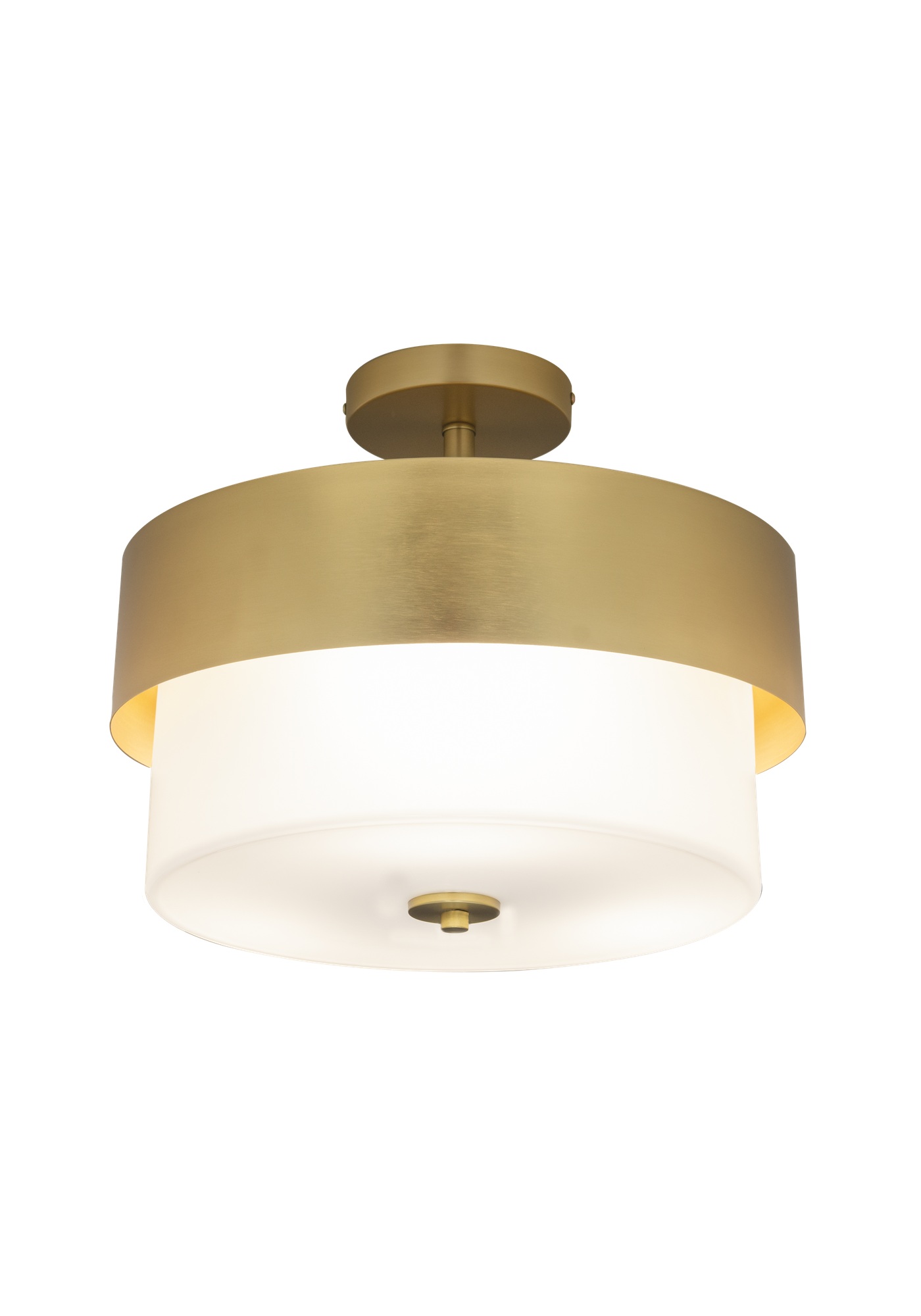 Plafonnier Cork — Tambour Laiton et Verre