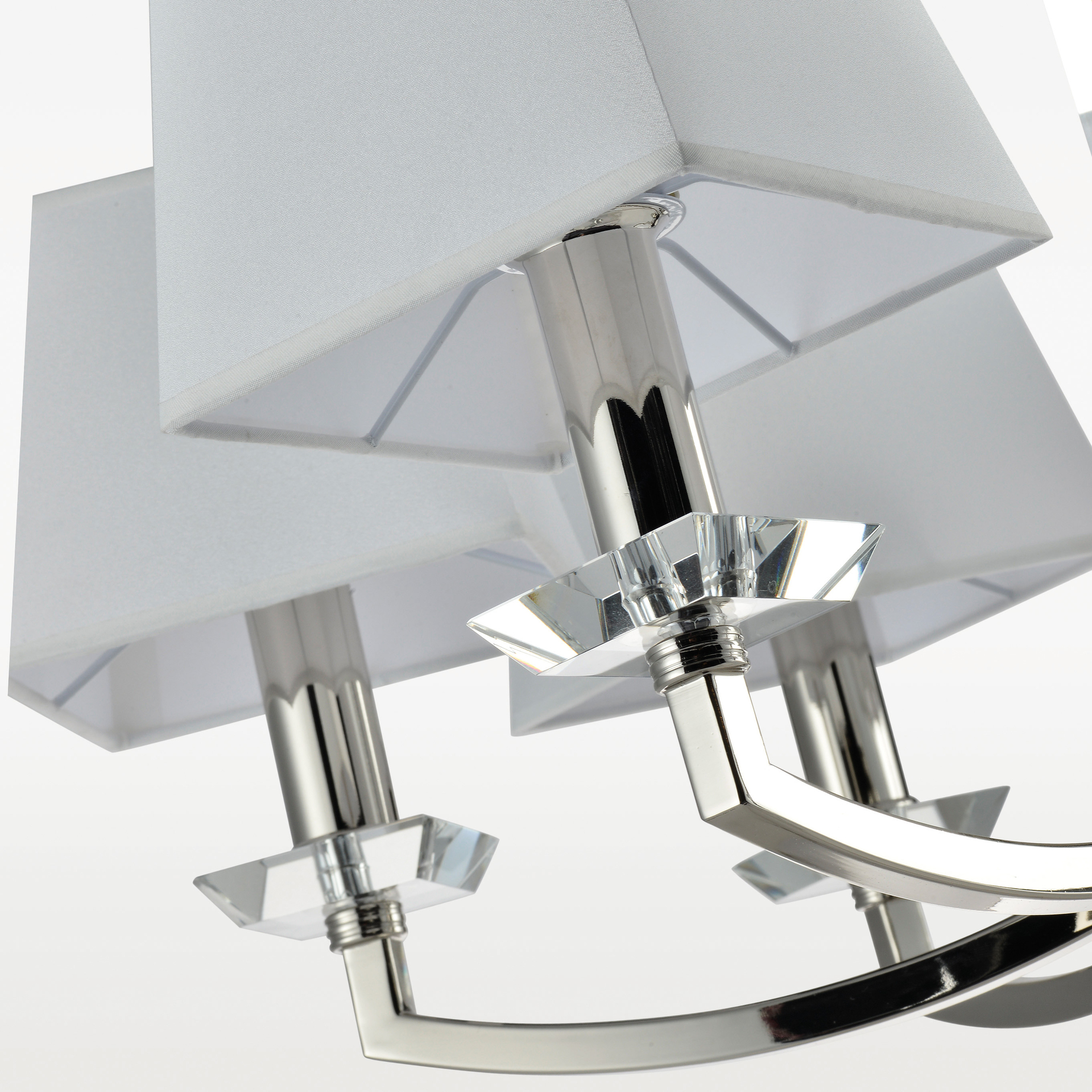 Suspension Dubai — Nickel et Verre Blanc en situation