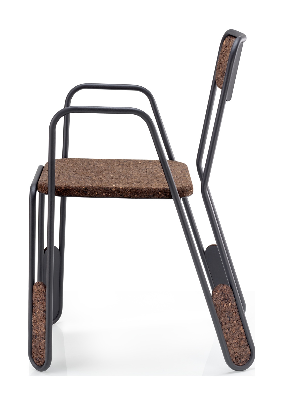 Fauteuil Falca en liège noir par Toni Grilo x Blackcork fauteuil falca liège noir