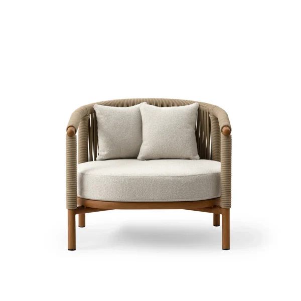 fauteuil lounge terrasse dossier courbe tressé