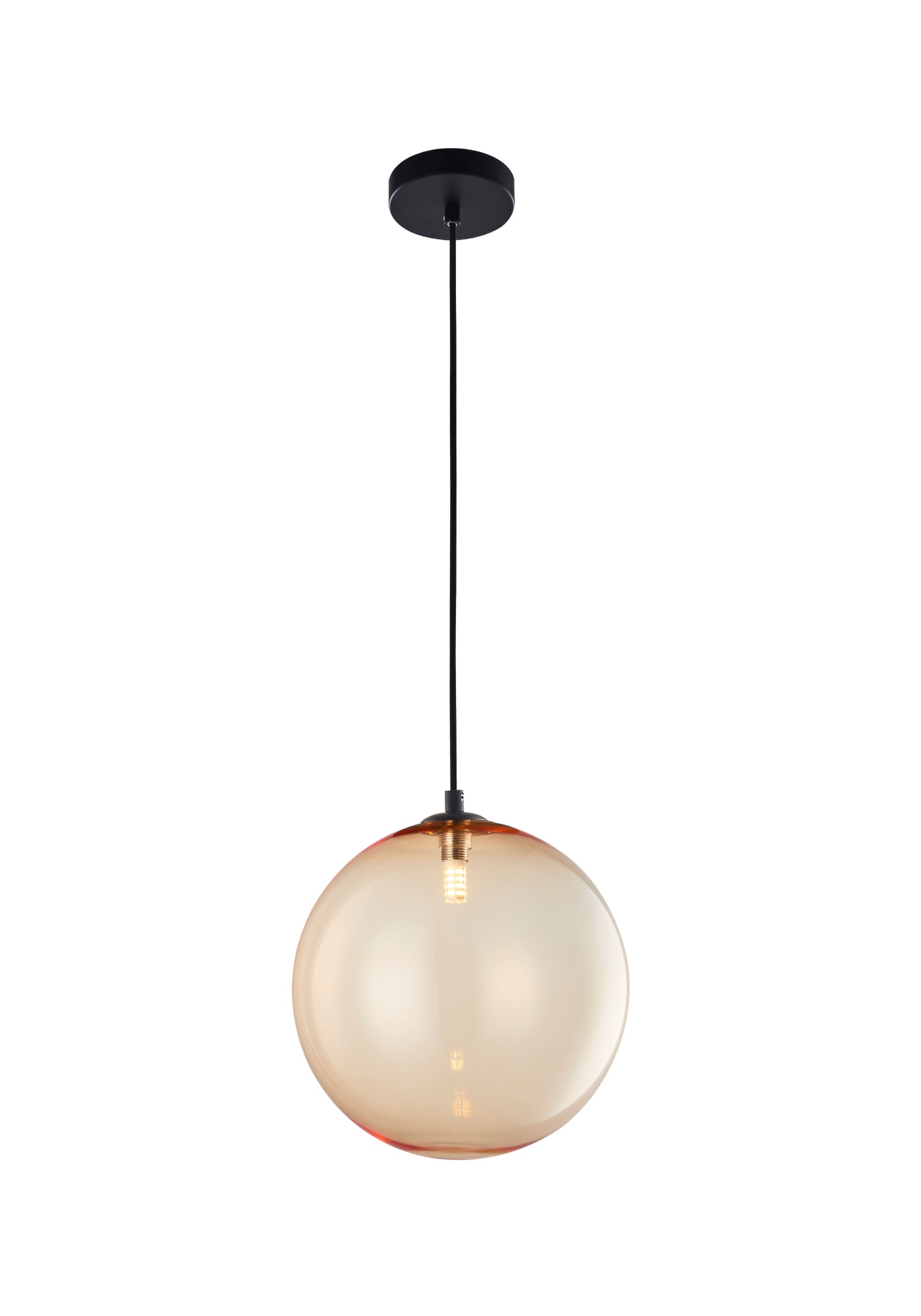 Suspension Hale — Globe Verre sur Tige Noire