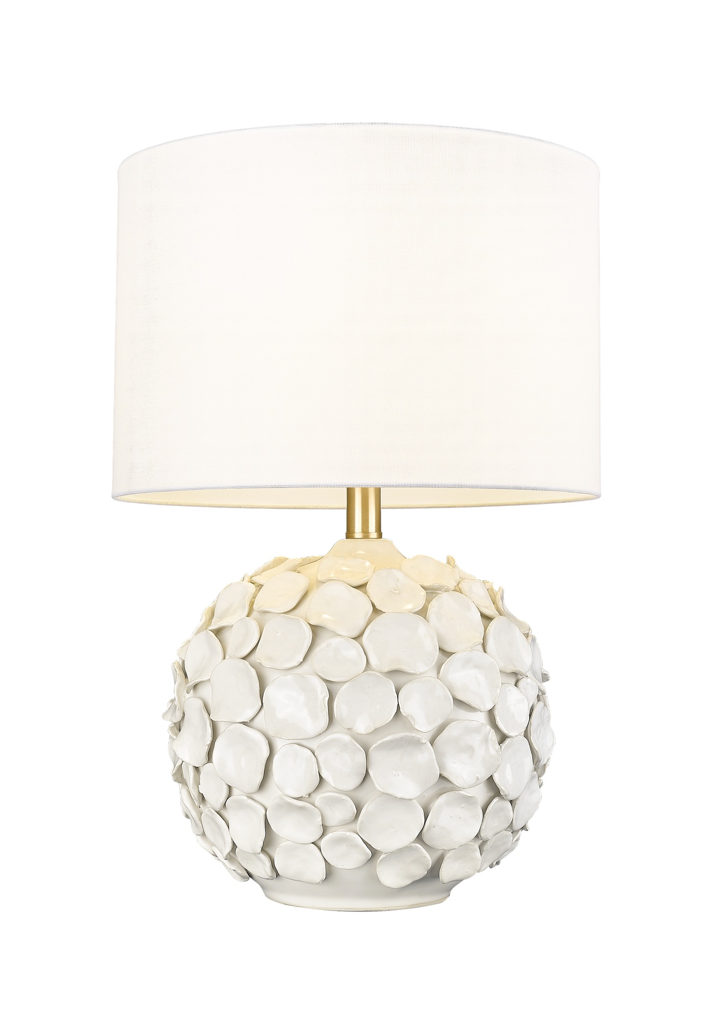 Lampe à Poser Kotor — Base Sculptée Blanc et Laiton