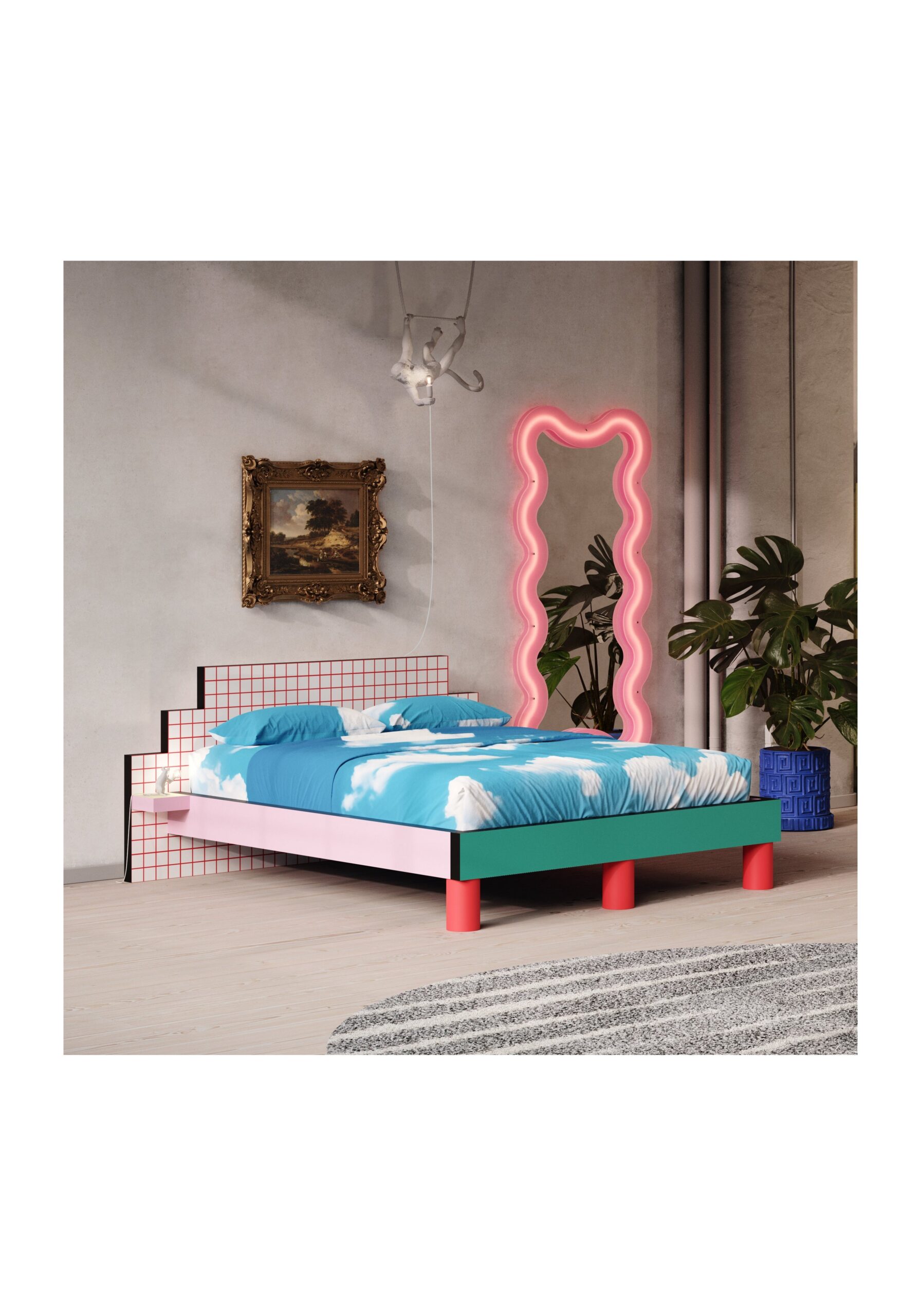 lit vintage Super Red Grid Seletti