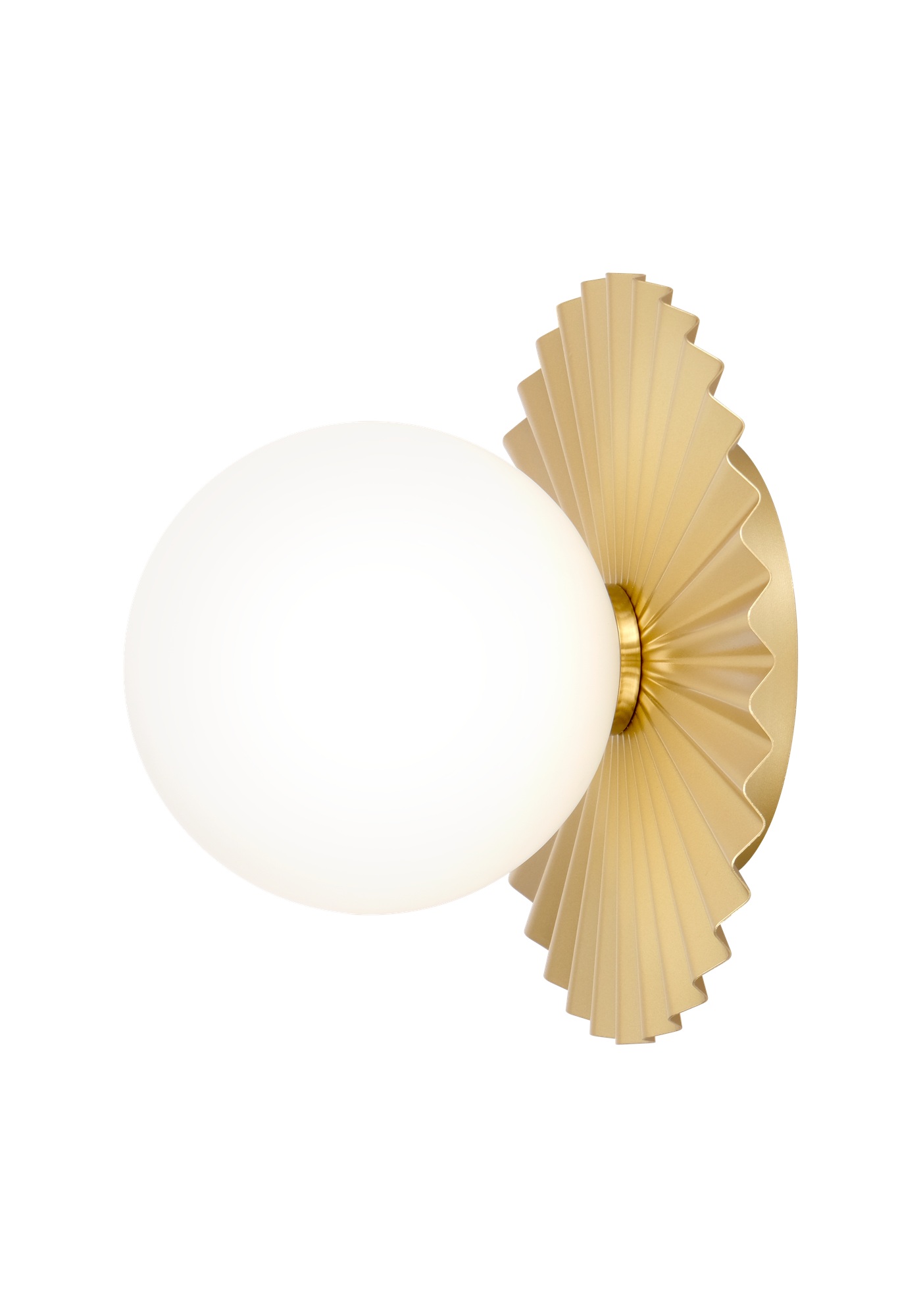 Applique Marbella — Éventail Laiton et Globe Blanc