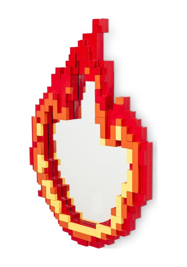 détail miroir pixel flamme Seletti