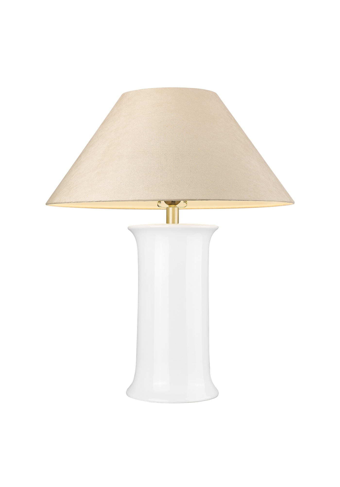 Lampe à Poser Monroe — Colonne Blanche et Laiton