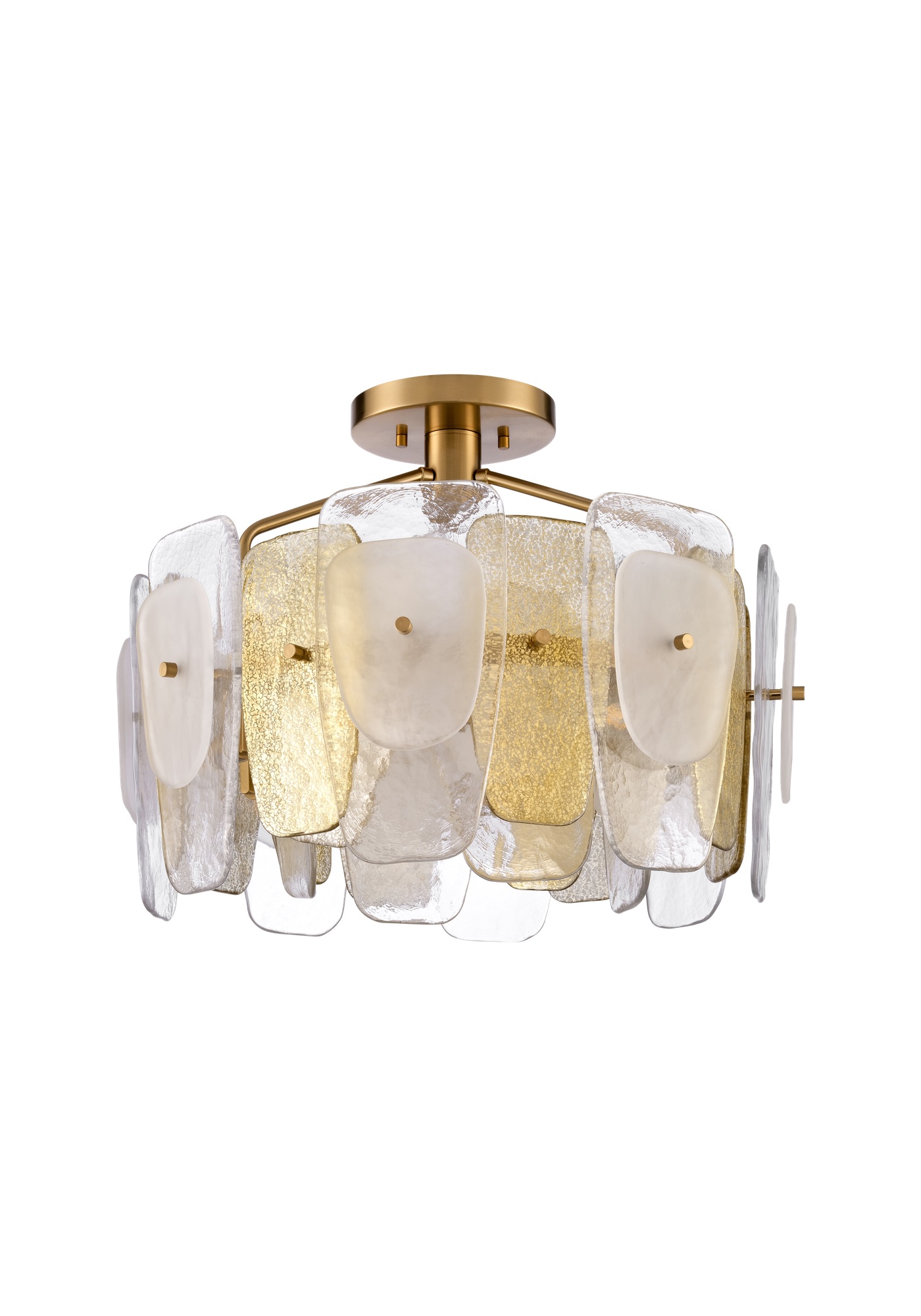 Lustre Richmond — Tuiles de Verre Ambré