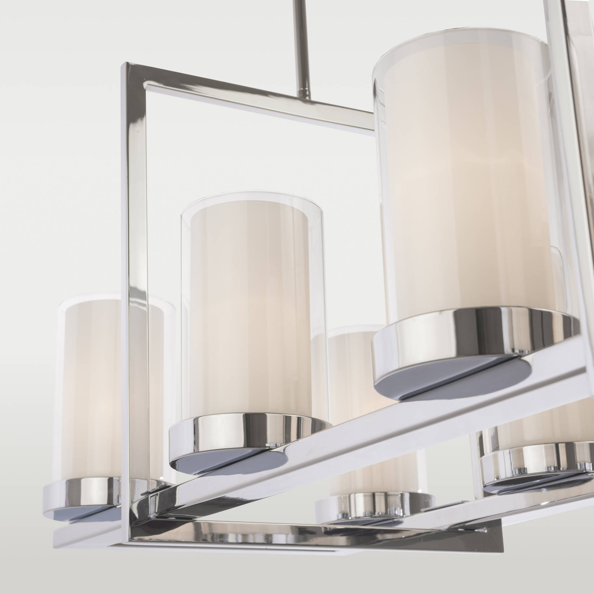 Lustre Miami — Îlot Rectangulaire Chromé en situation