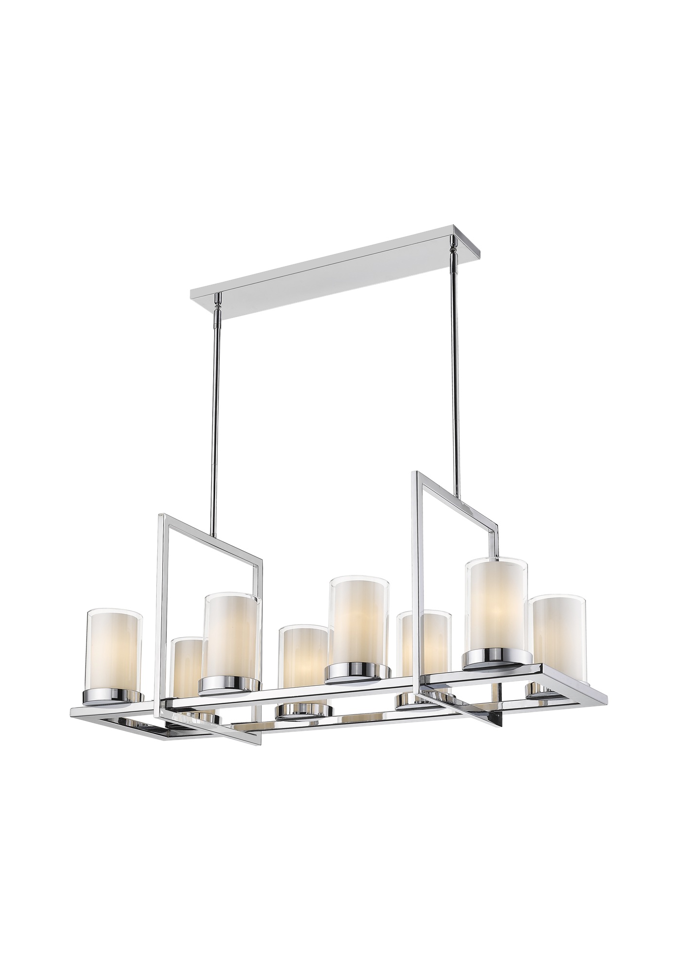 Lustre Miami — Îlot Rectangulaire Chromé