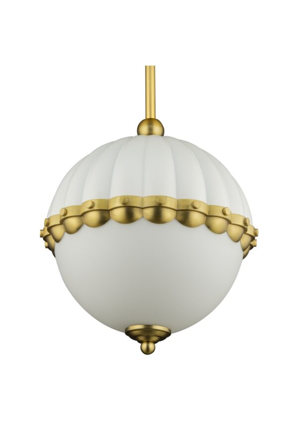 Luminaire laiton et cuivre : suspensions, appliques et lampes Suspension Pralines — Globe Cannelé et Bande Dorée