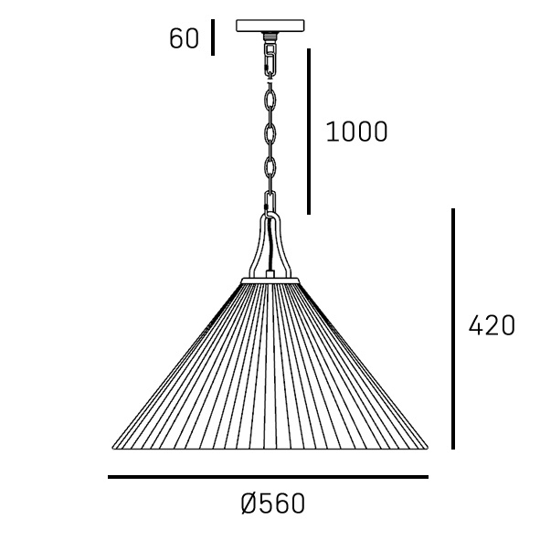 Suspension Providence — Cône Plissé Blanc par Cosmolight Suspension Providence — Cône Plissé Blanc en situation