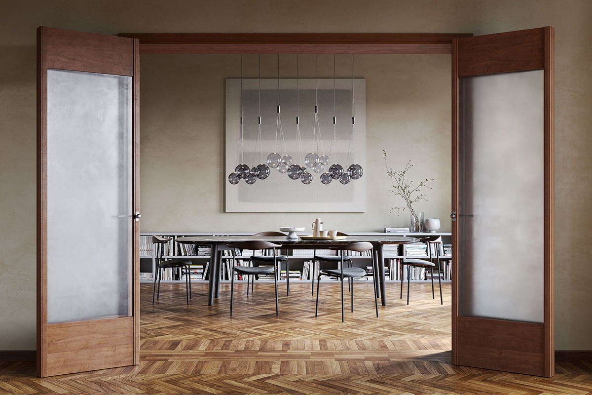 Suspension pour Table à Manger : Comment Bien la Choisir ? Suspension table à manger Random Cluster Lodes installée au-dessus d'une table à manger