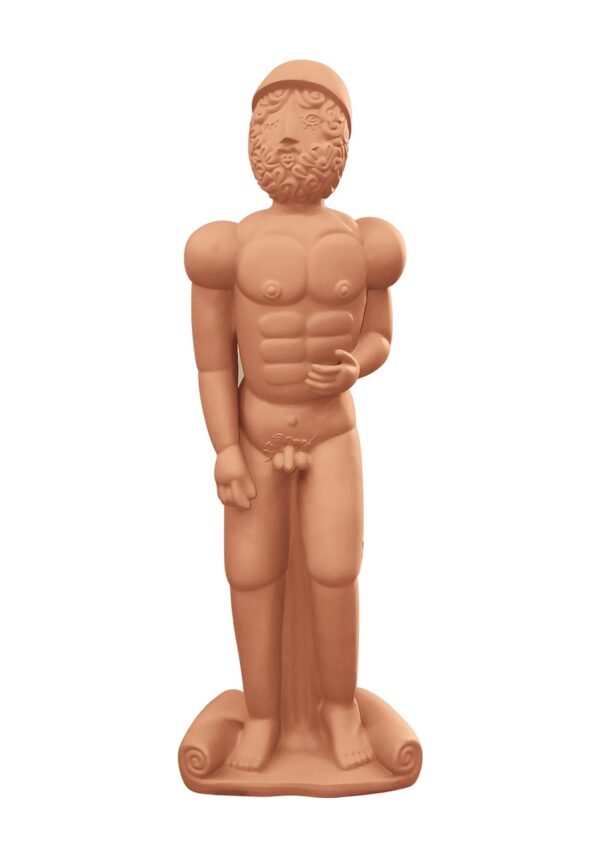 statue grecque casque terre cuite