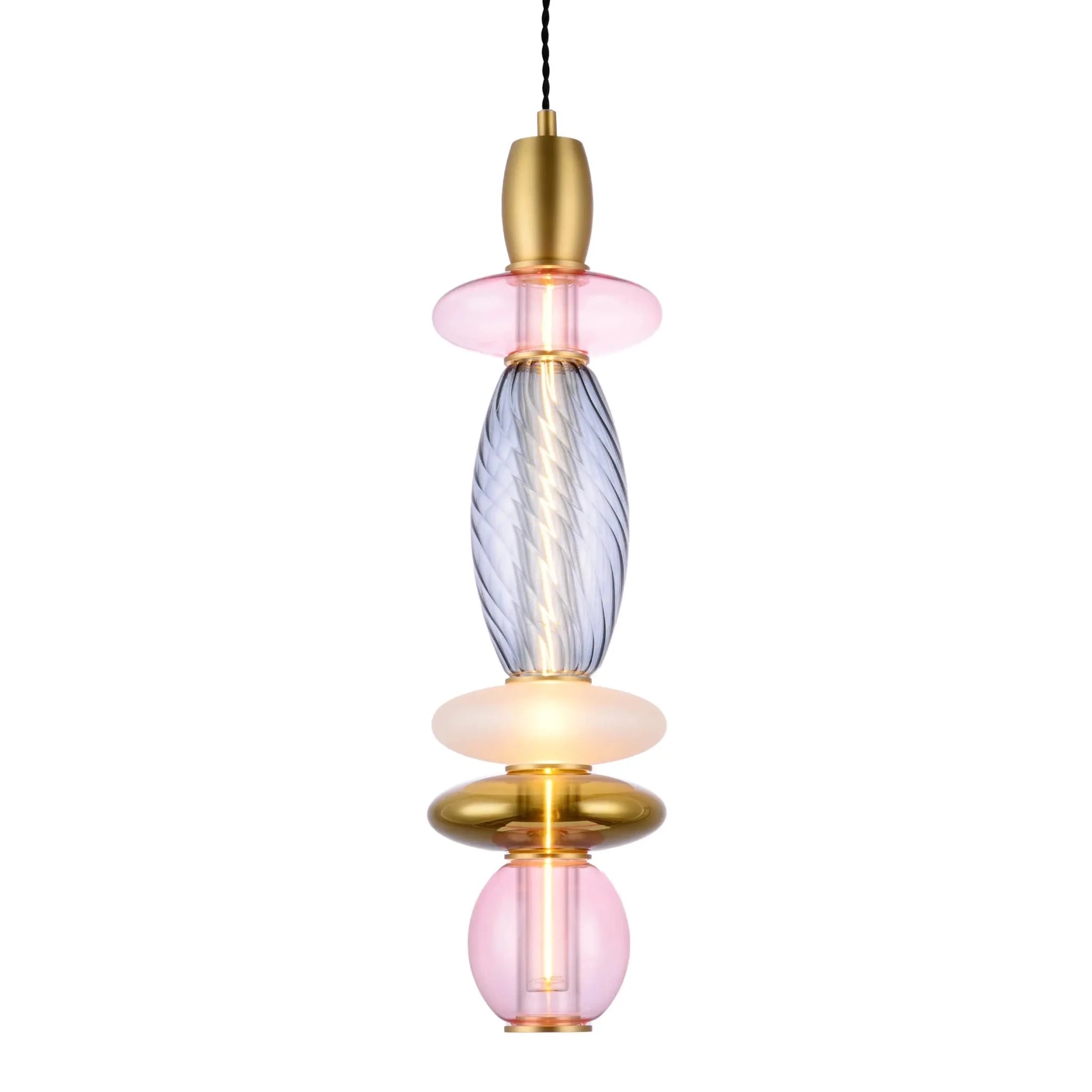 suspension Léonor Elements Lighting rose fumée doré