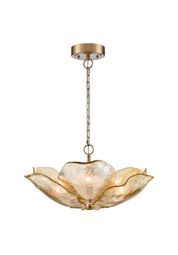 Suspension fleur en verre ambré Wellington par Cosmolight