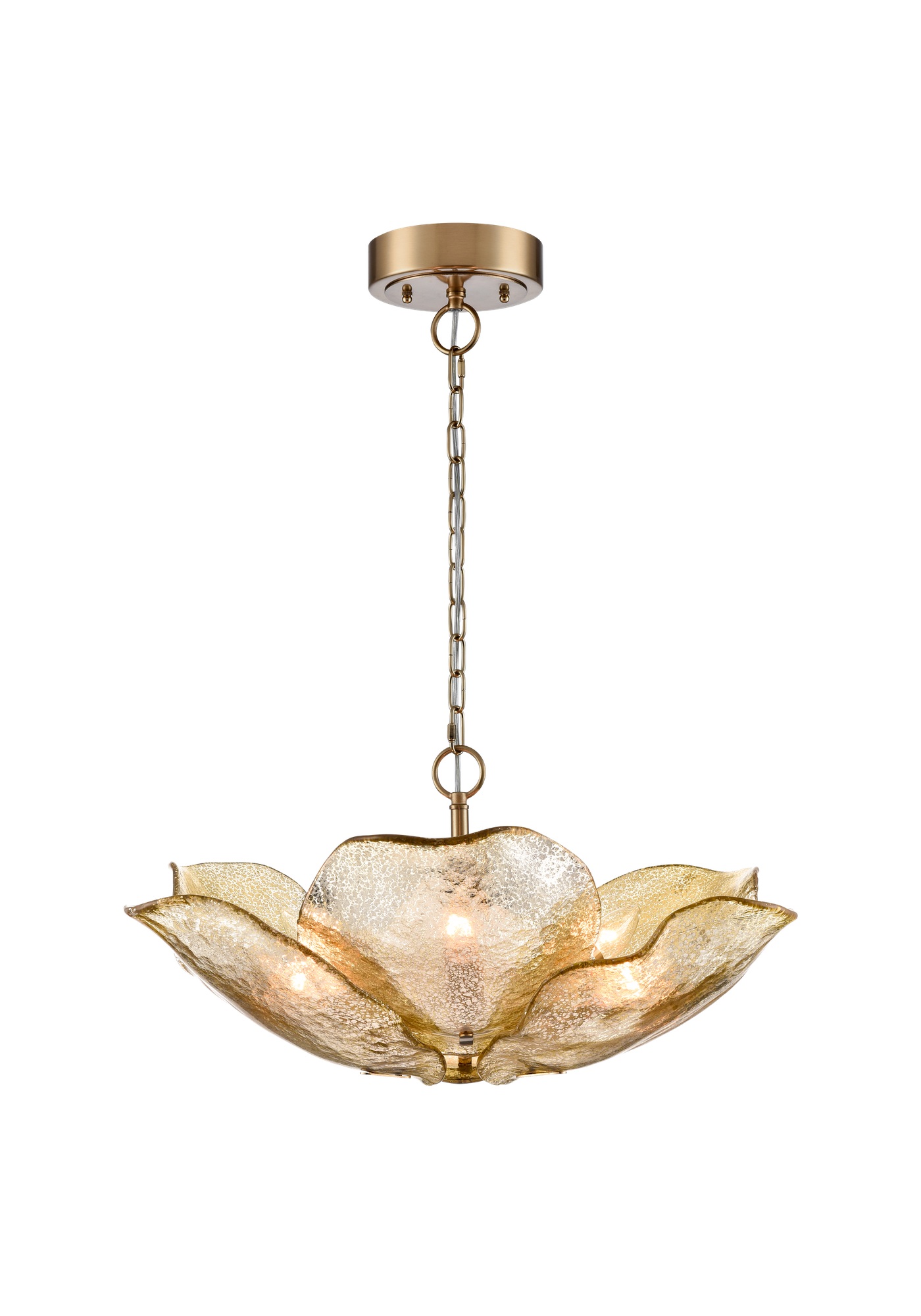 Suspension fleur en verre ambré Wellington par Cosmolight