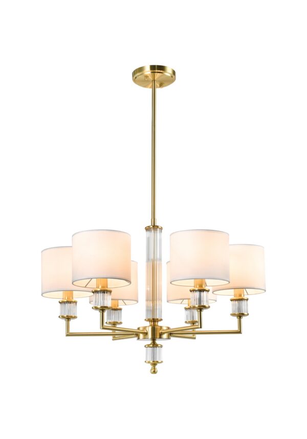 Lustre Sutton — Colonne Acrylique, 6 Bras
