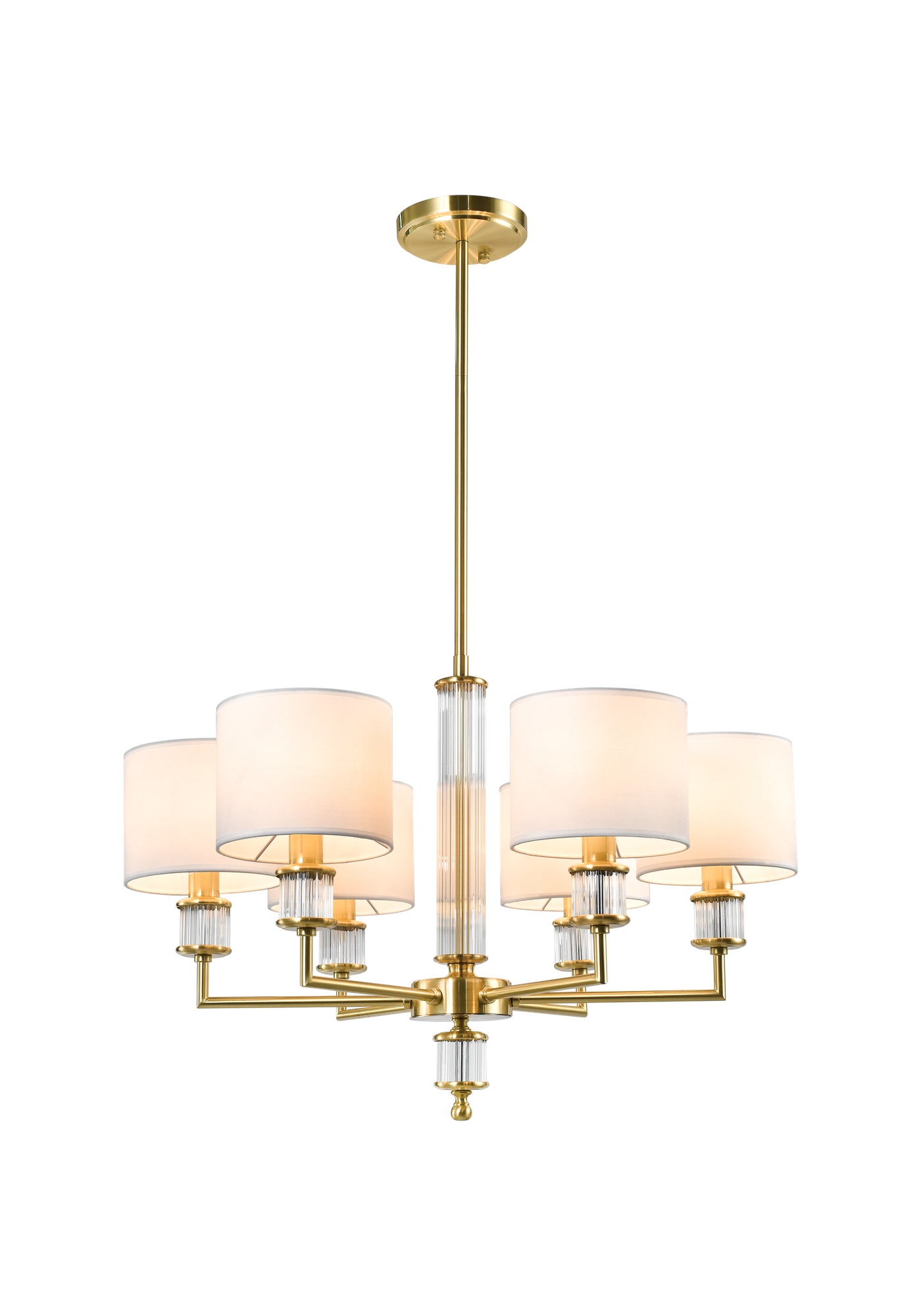 Lustre Sutton — Colonne Acrylique, 6 Bras
