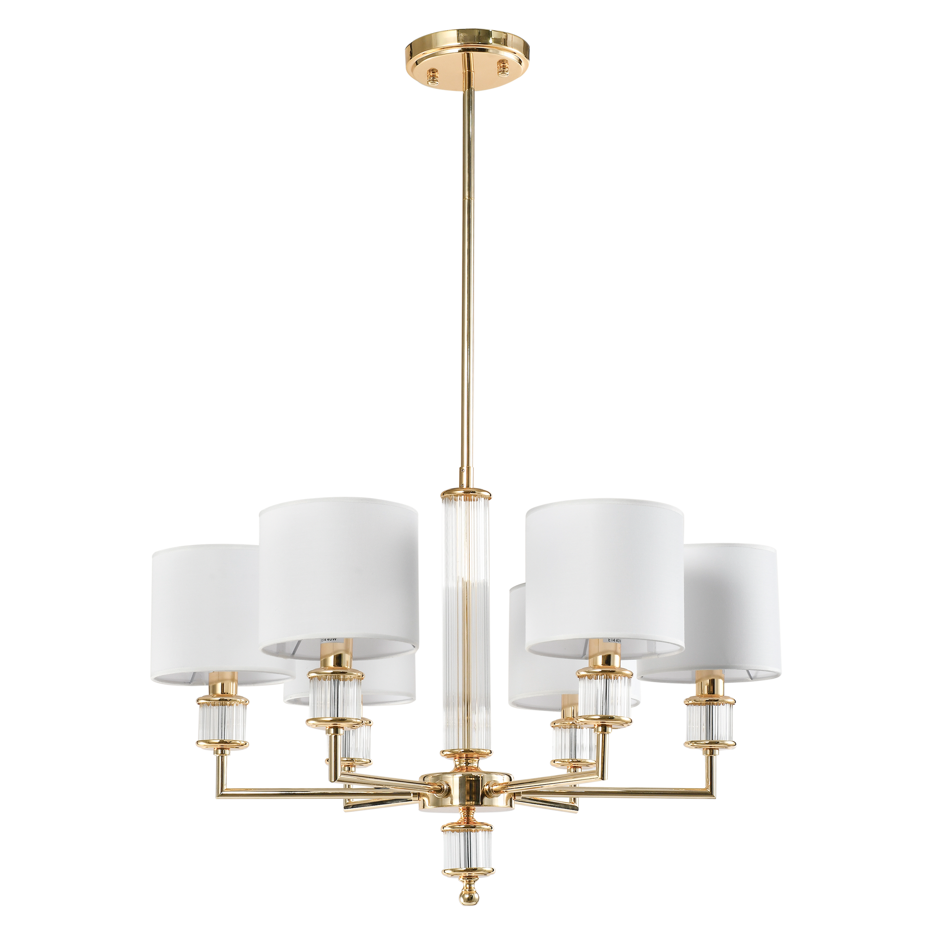 Lustre Sutton — Colonne Acrylique, 6 Bras par Cosmolight Lustre Sutton — Colonne Acrylique, 6 Bras en situation