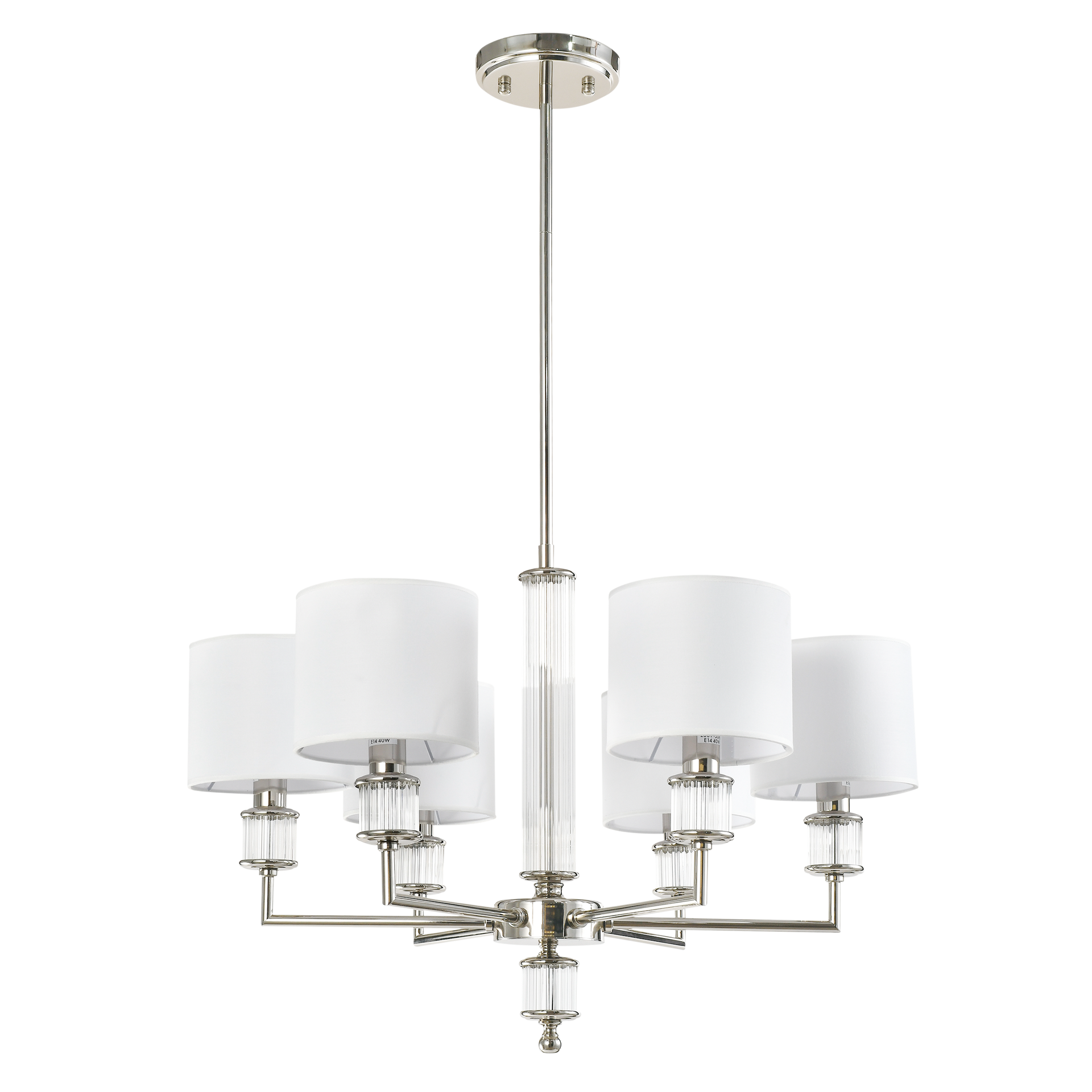 Lustre Sutton — Colonne Acrylique, 6 Bras par Cosmolight Lustre Sutton — Colonne Acrylique, 6 Bras en situation