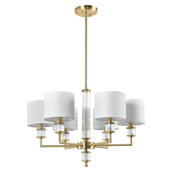 Lustre Sutton — Colonne Acrylique, 6 Bras en situation