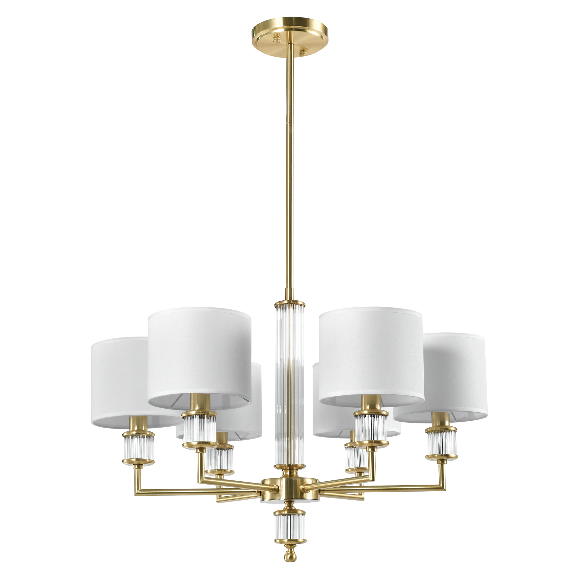 Lustre Sutton — Colonne Acrylique, 6 Bras en situation
