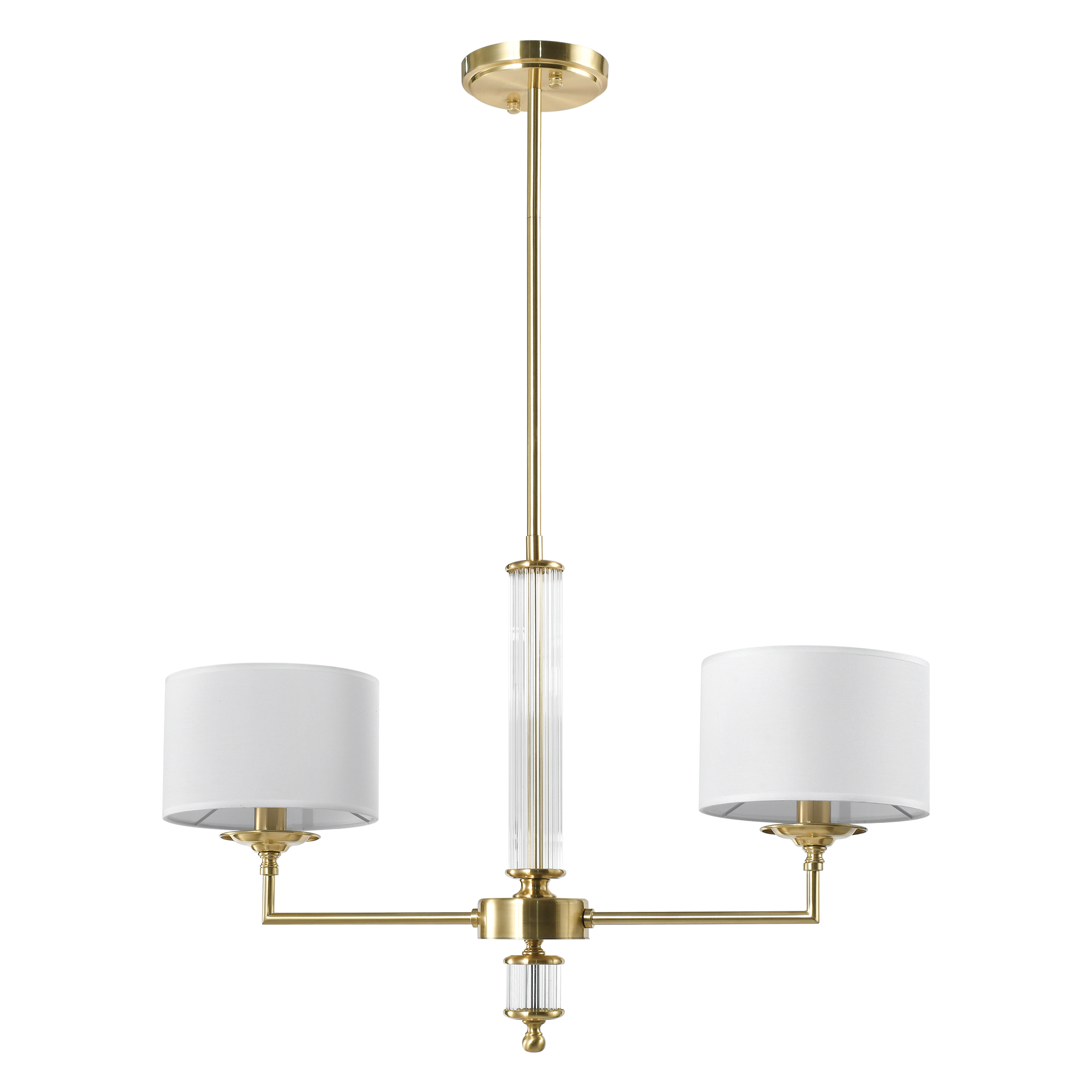 Lustre Sutton — Colonne Acrylique, 2 Bras en situation